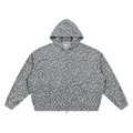 Lucky Leopard -  Unisex Leopard Print Waffle Full Zip Hoodie