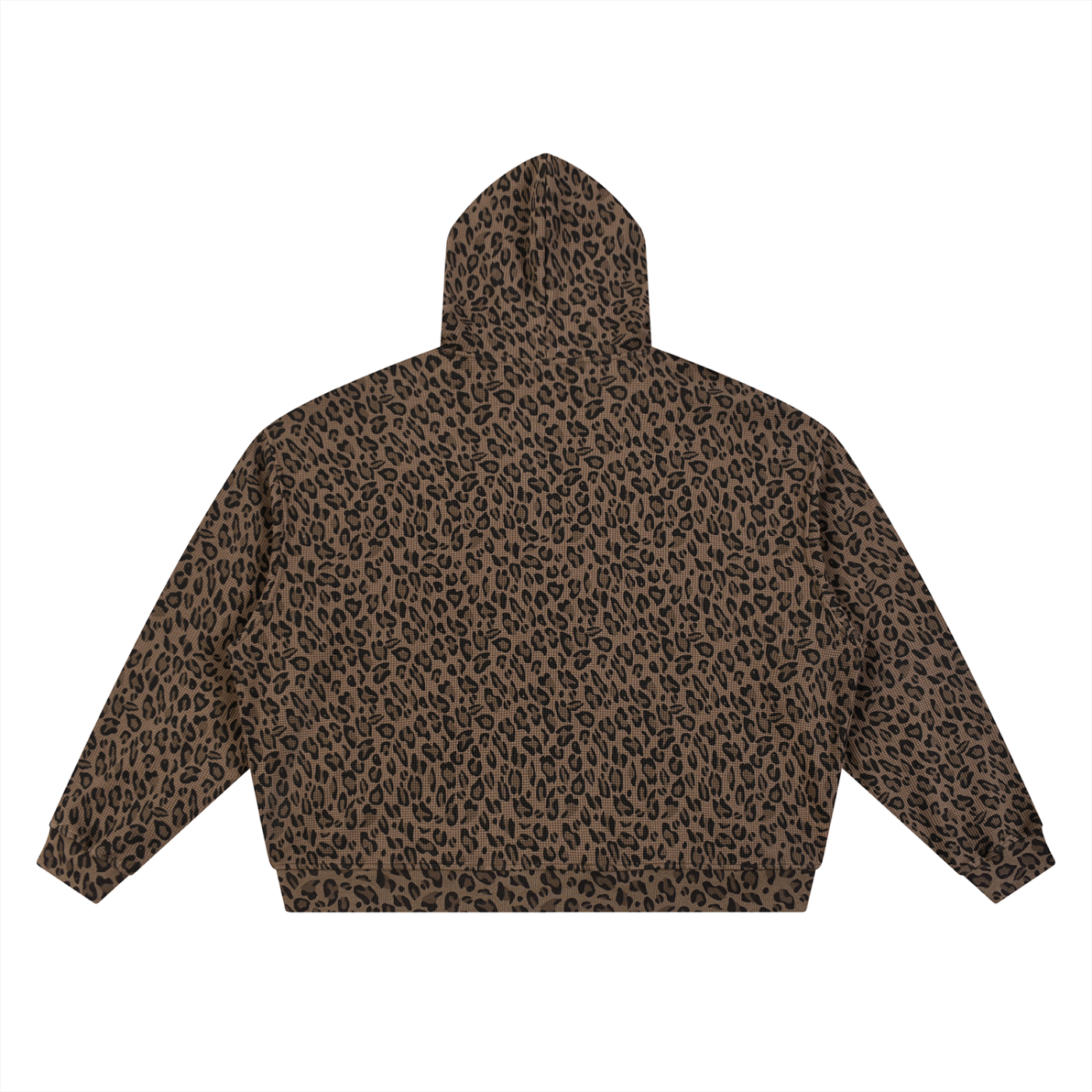 Lucky Leopard -  Unisex Leopard Print Waffle Full Zip Hoodie