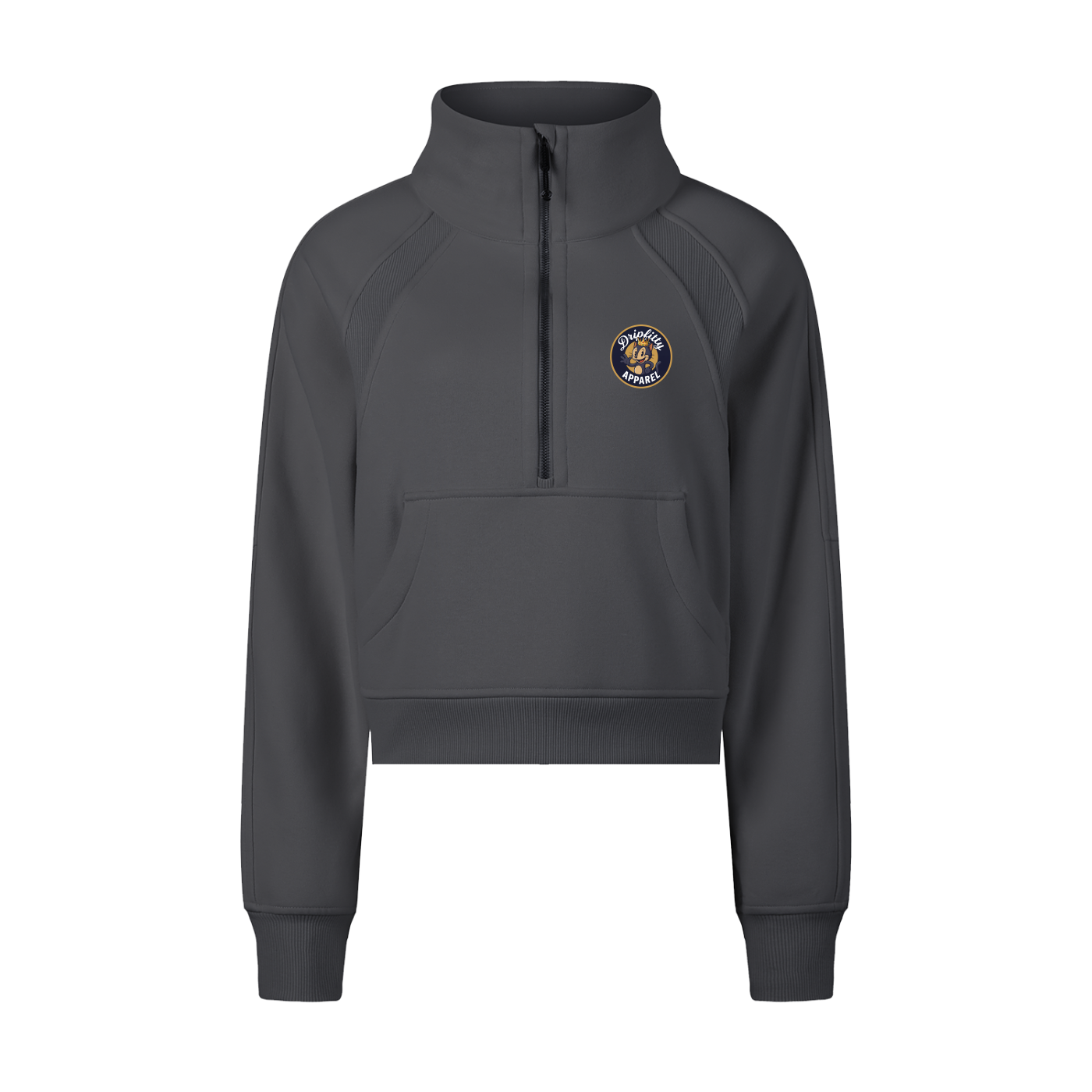 No Necking - Cropped Half-Zip Sweatshirt
