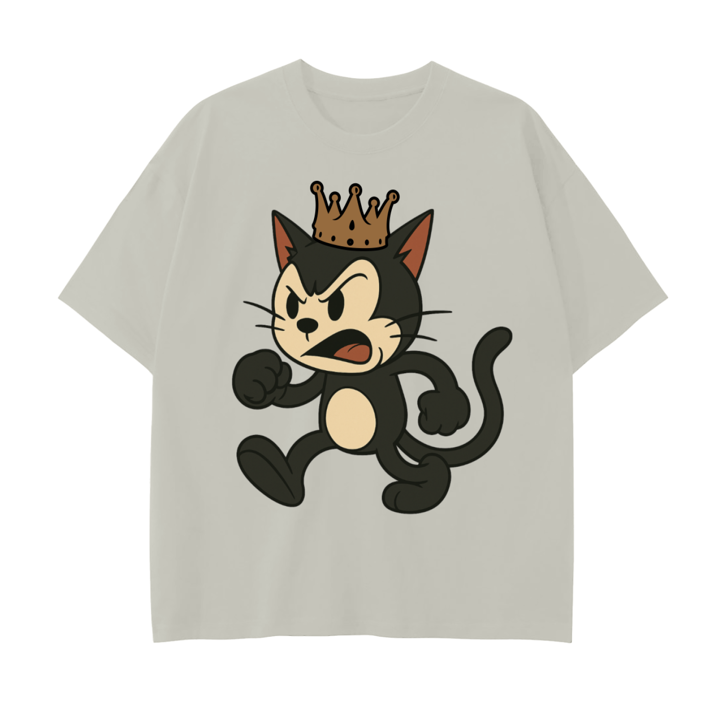 King Kitty - Drop Shoulder Cotton T-Shirt