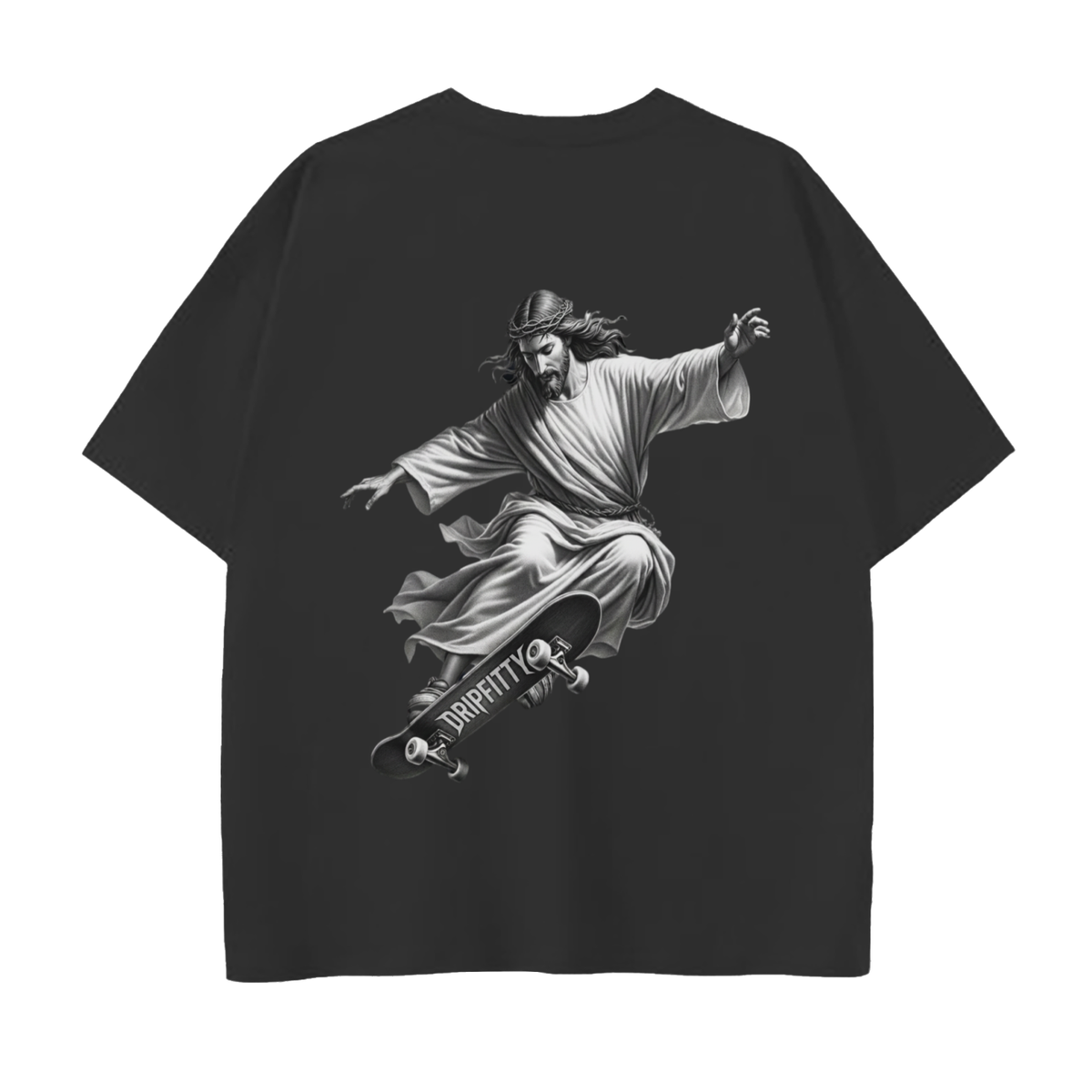Jesus Never Bails - Drop Shoulder Cotton T-Shirt