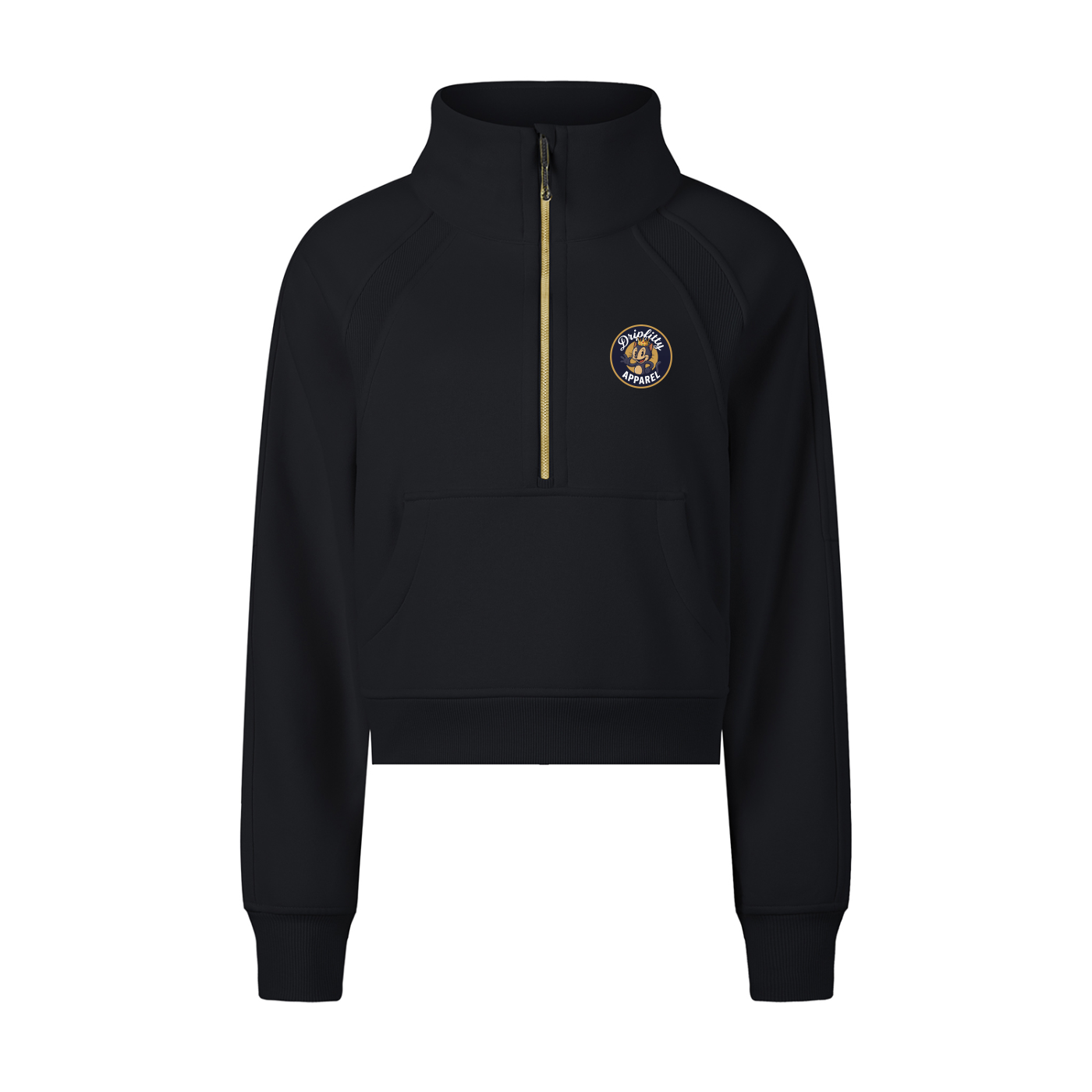 No Necking - Cropped Half-Zip Sweatshirt