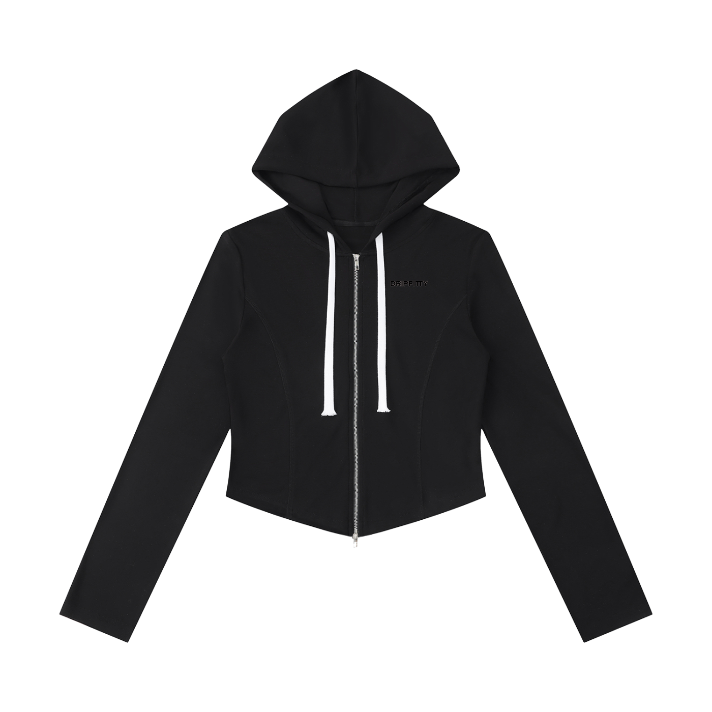Holla Slimski - Women's Slim Cropped Full Zip Hoodie