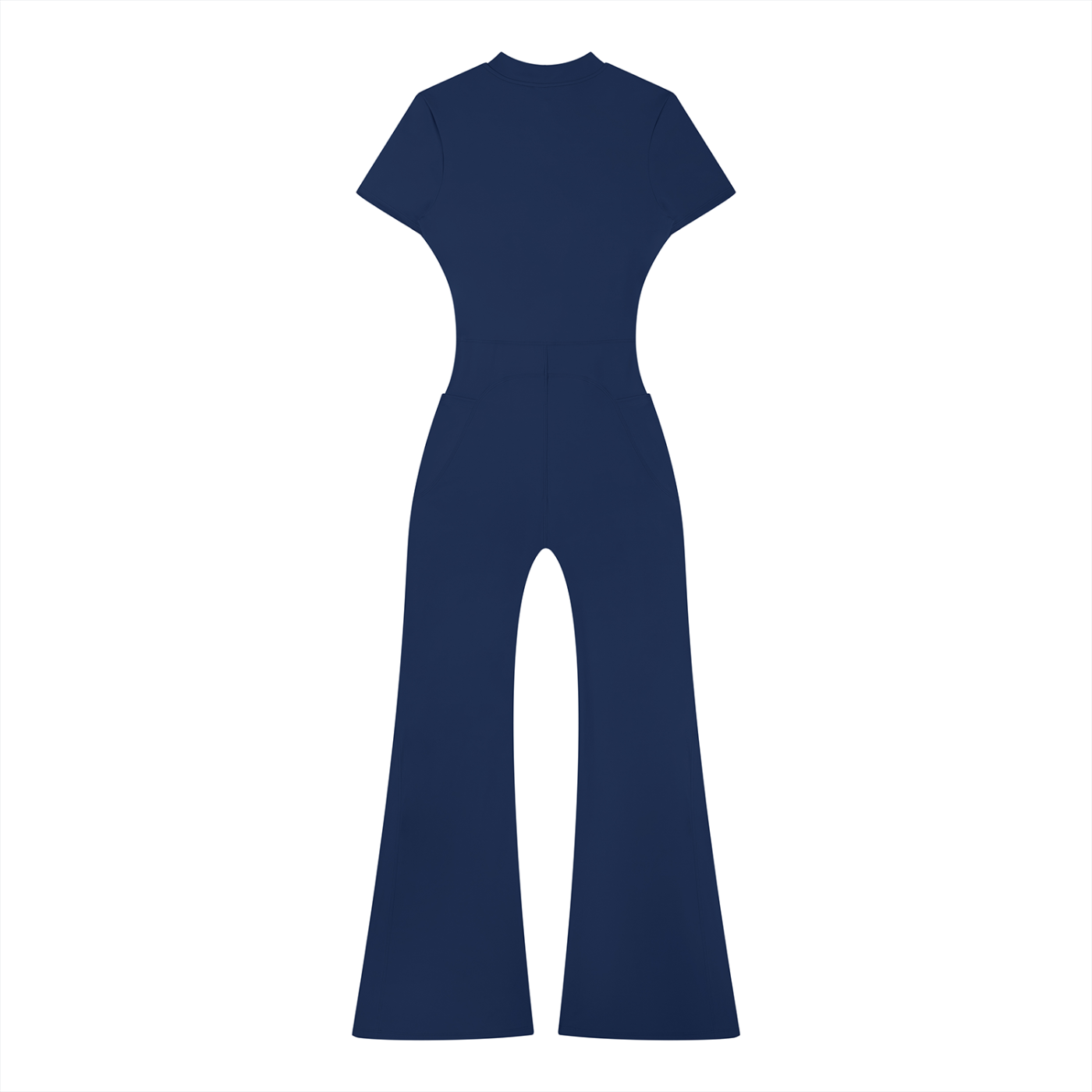 Killing It All Day - Women’s Tight Flared Leg Quarter-Zip Jumpsuit