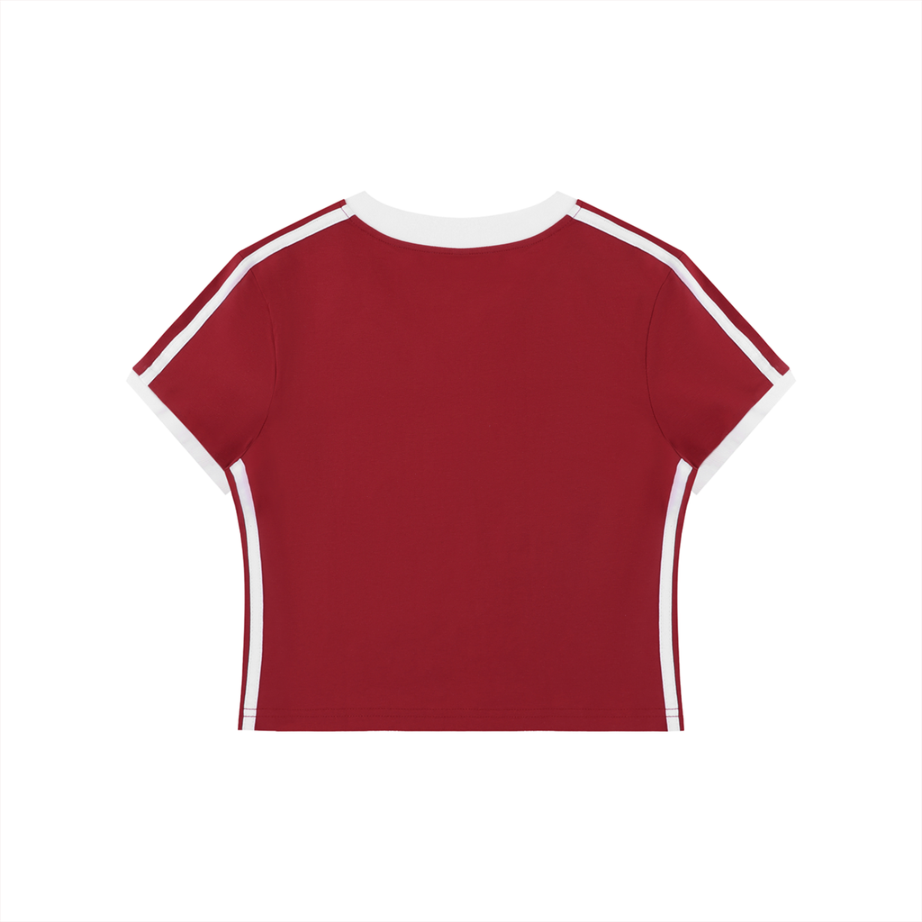 Retro Rewinder - Women's Retro Binding V-Neck Crop T-Shirt