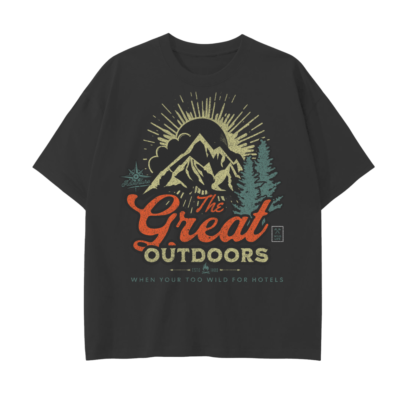 Too Wild for Hotels - Drop Shoulder Cotton T-Shirt