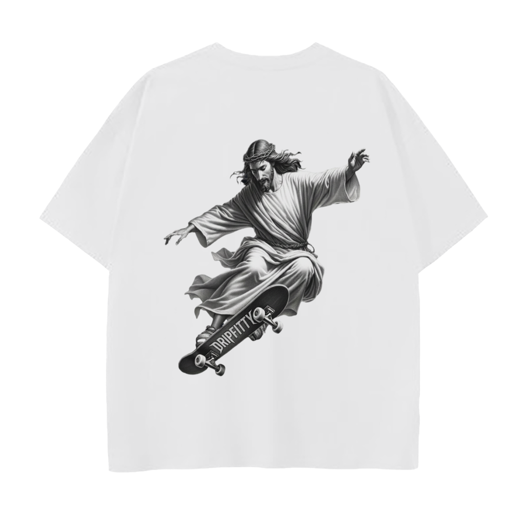 Jesus Never Bails - Drop Shoulder Cotton T-Shirt