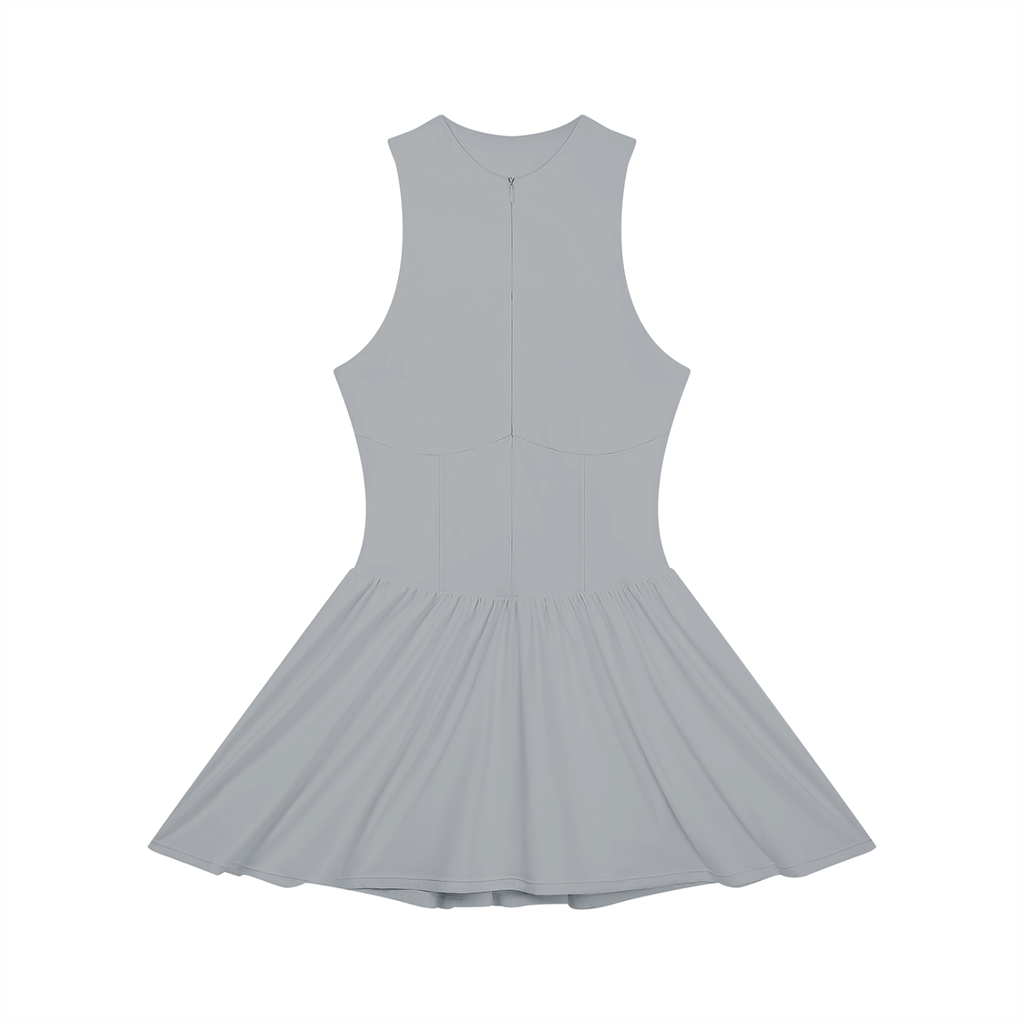Lovie Dovie - Women’s Ruched Sleeveless Full-Zip Dress