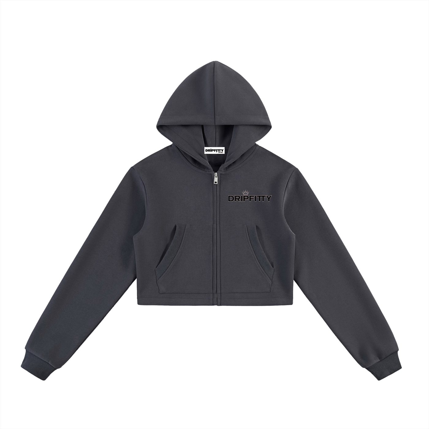 Street Queen Cropper - Essential Cropped Zip-Up Hoodie