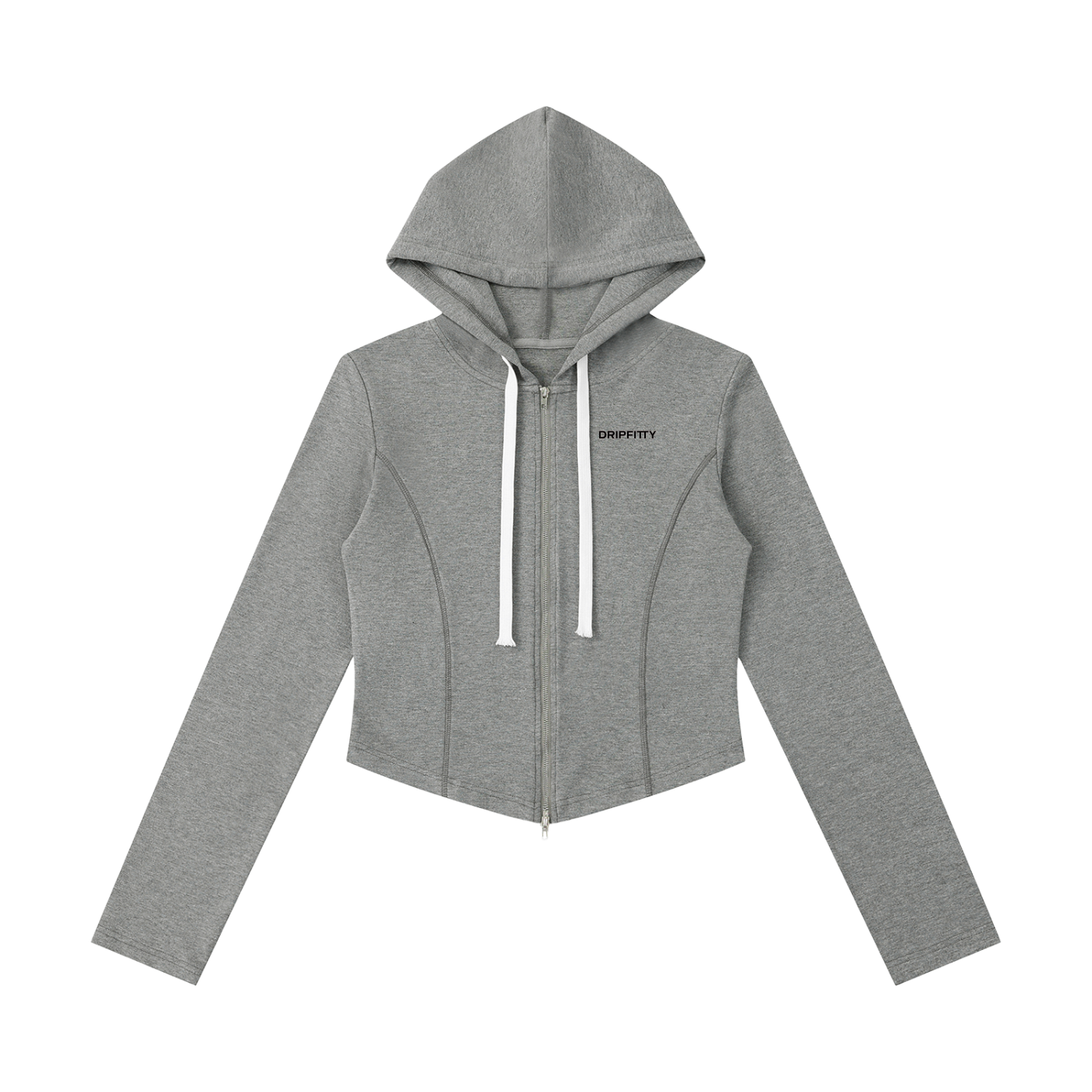 Holla Slimski - Women's Slim Cropped Full Zip Hoodie