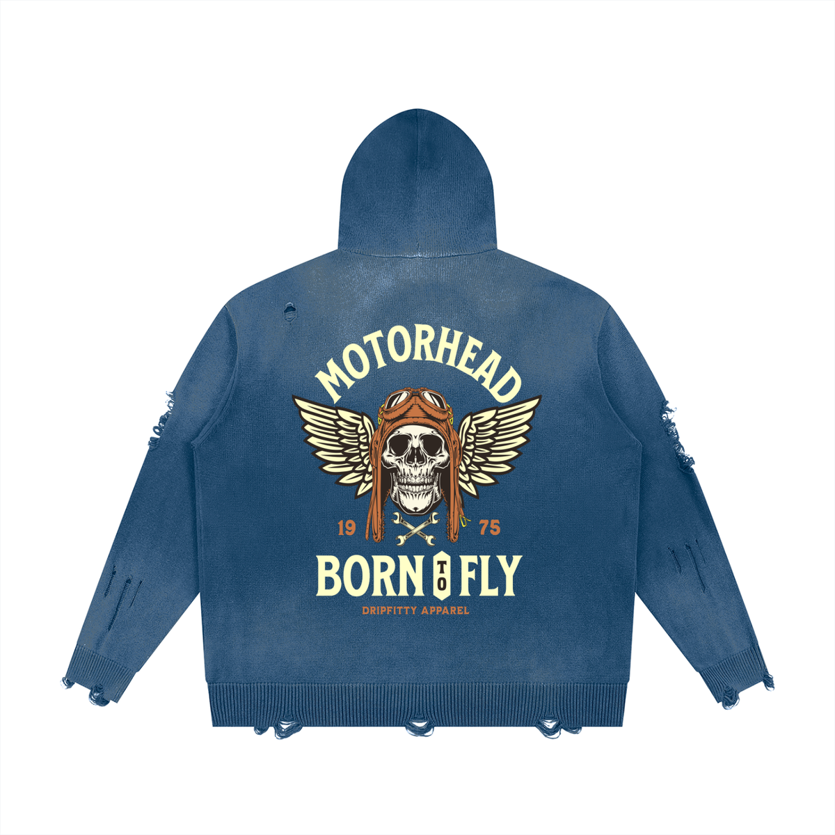 Motor Header Flyer "Apocalypse Edition" Unisex Distressed Full Zip Sweater