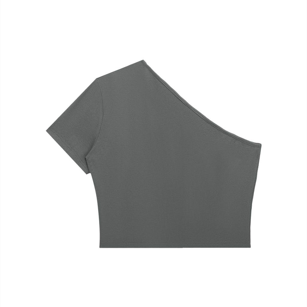 The UnaCrop - Women's One-Shoulder Crop T-Shirt