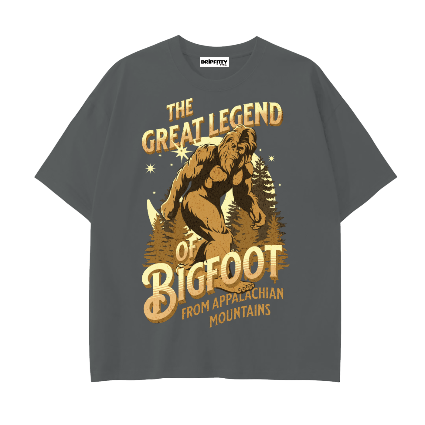 Legend of Bigfoot - Drop Shoulder Cotton T-Shirt