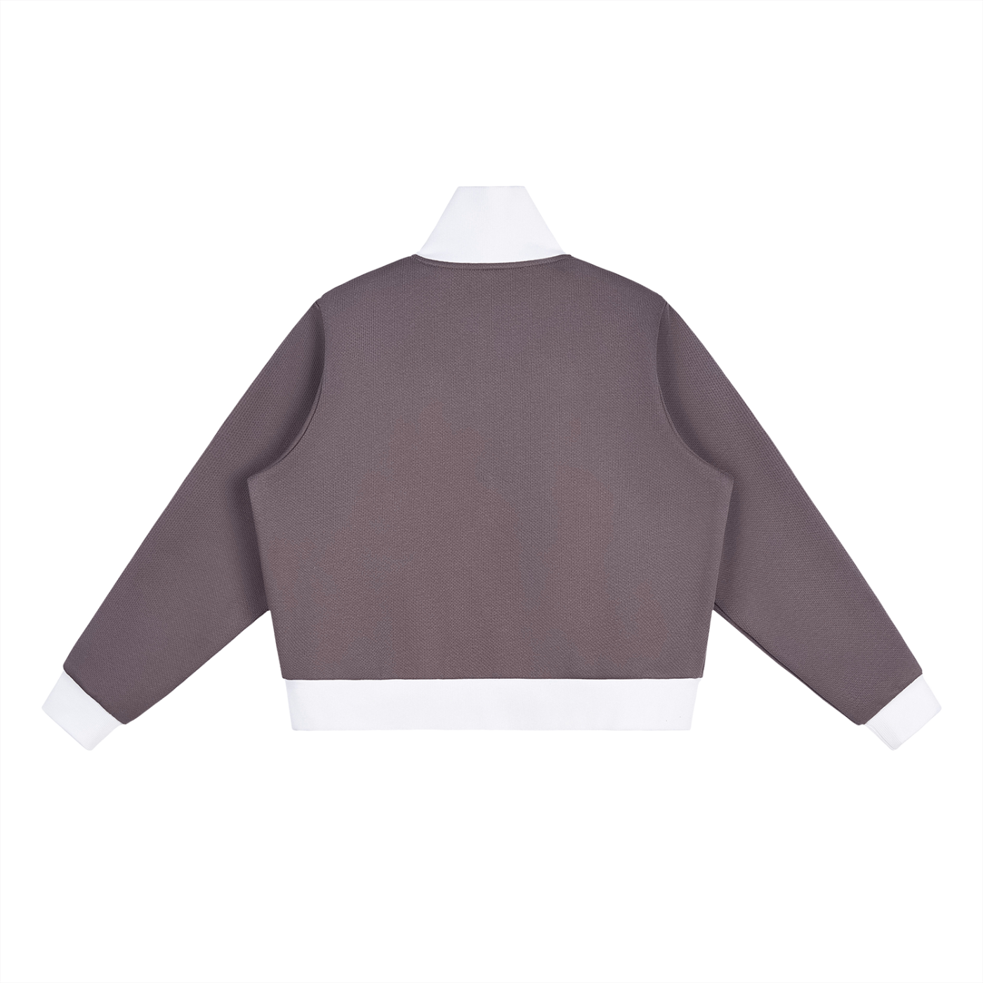 Track Star - Contrast Side Stripe Fleece Cropped Track Jacket