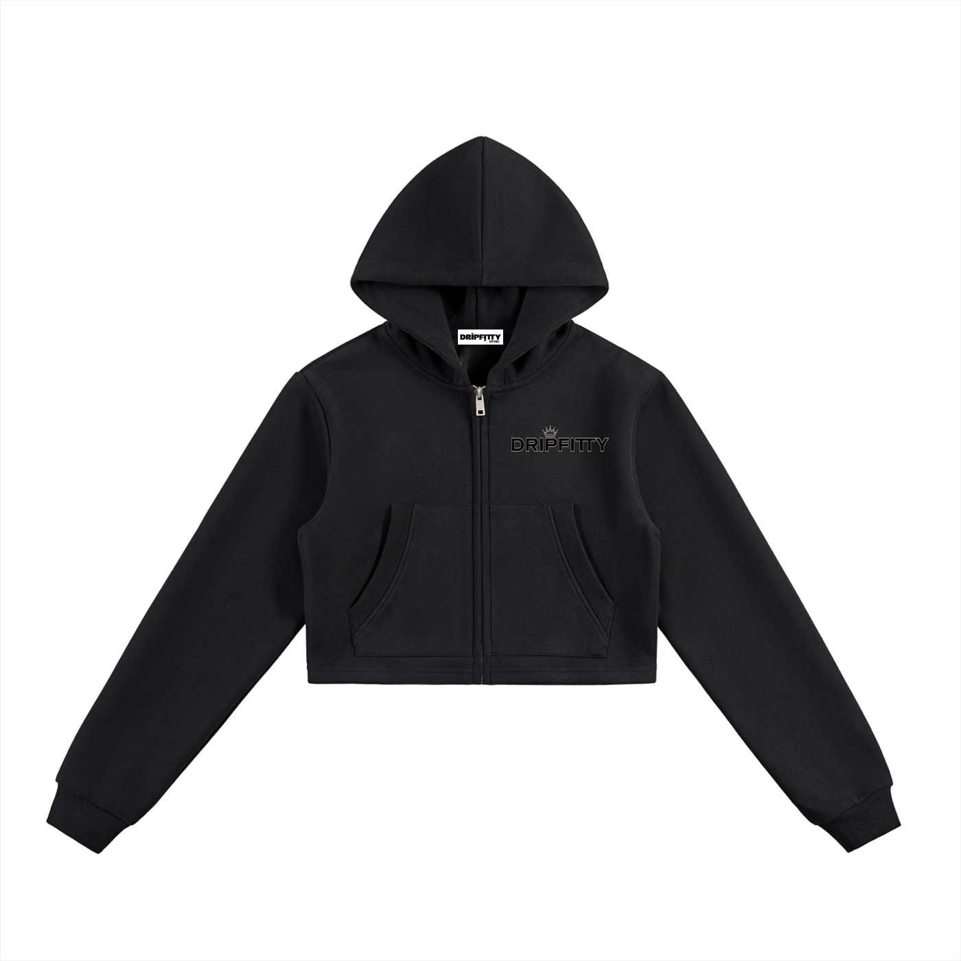 Street Queen Cropper - Essential Cropped Zip-Up Hoodie