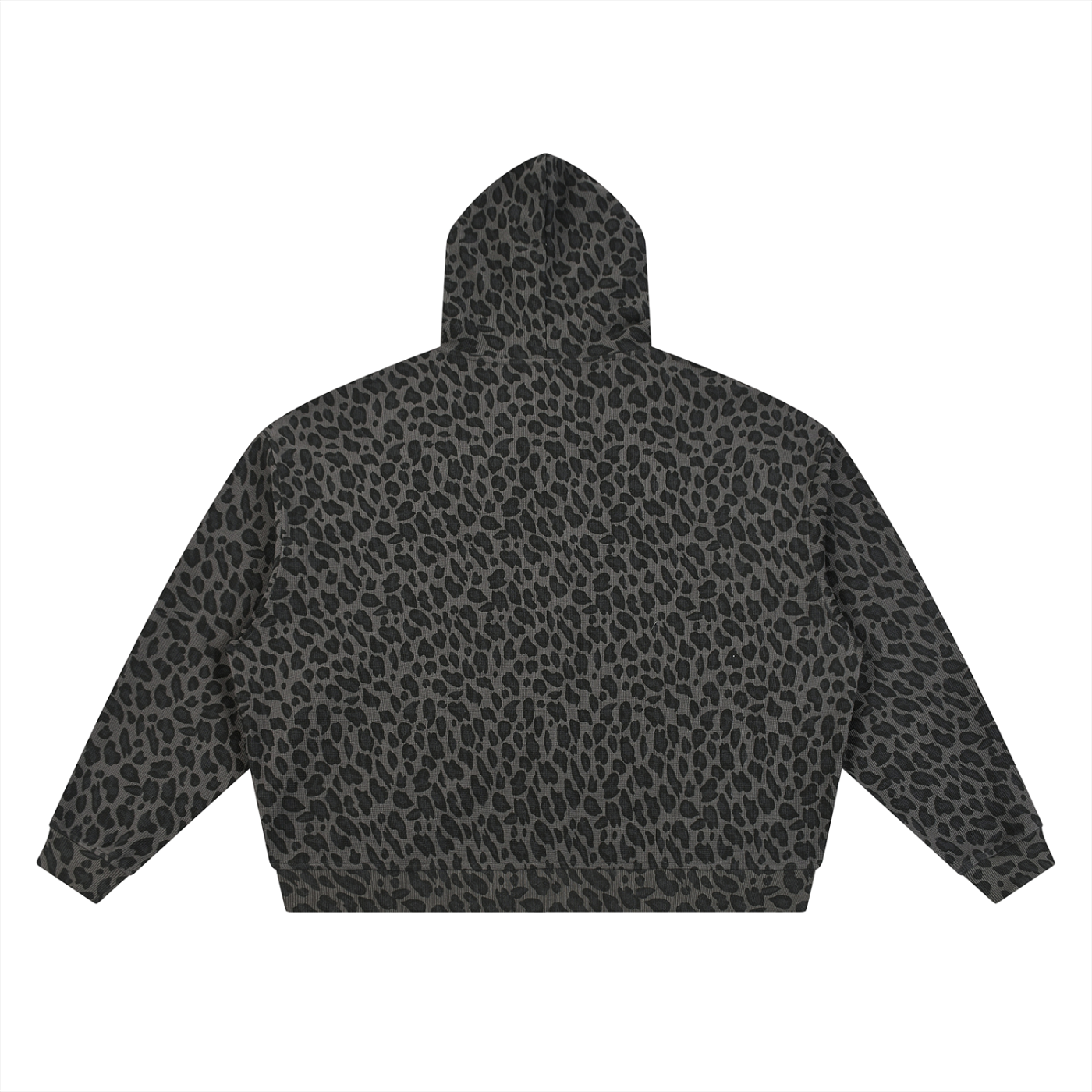 Lucky Leopard -  Unisex Leopard Print Waffle Full Zip Hoodie