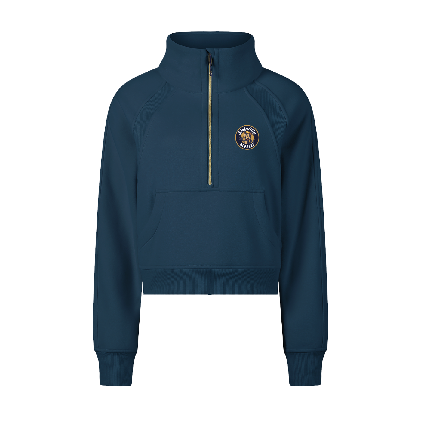 No Necking - Cropped Half-Zip Sweatshirt