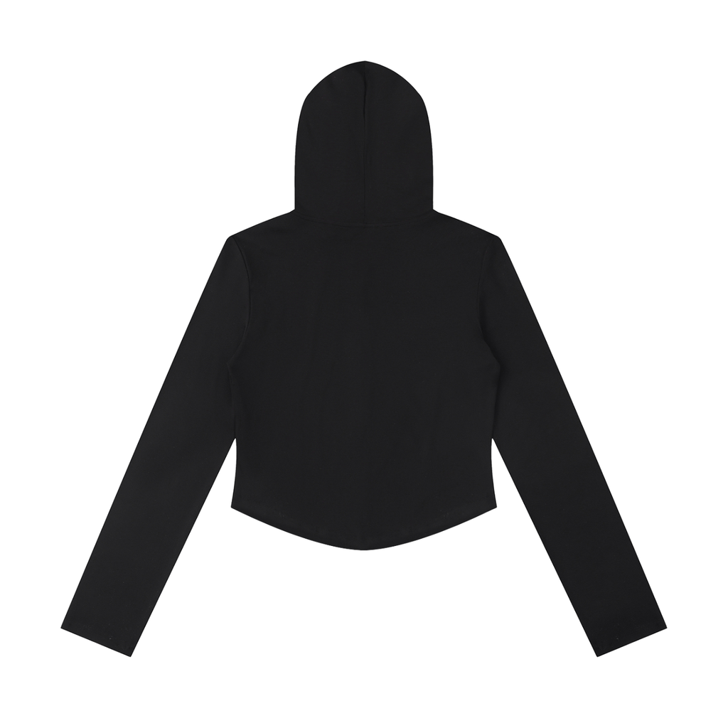 Holla Slimski - Women's Slim Cropped Full Zip Hoodie