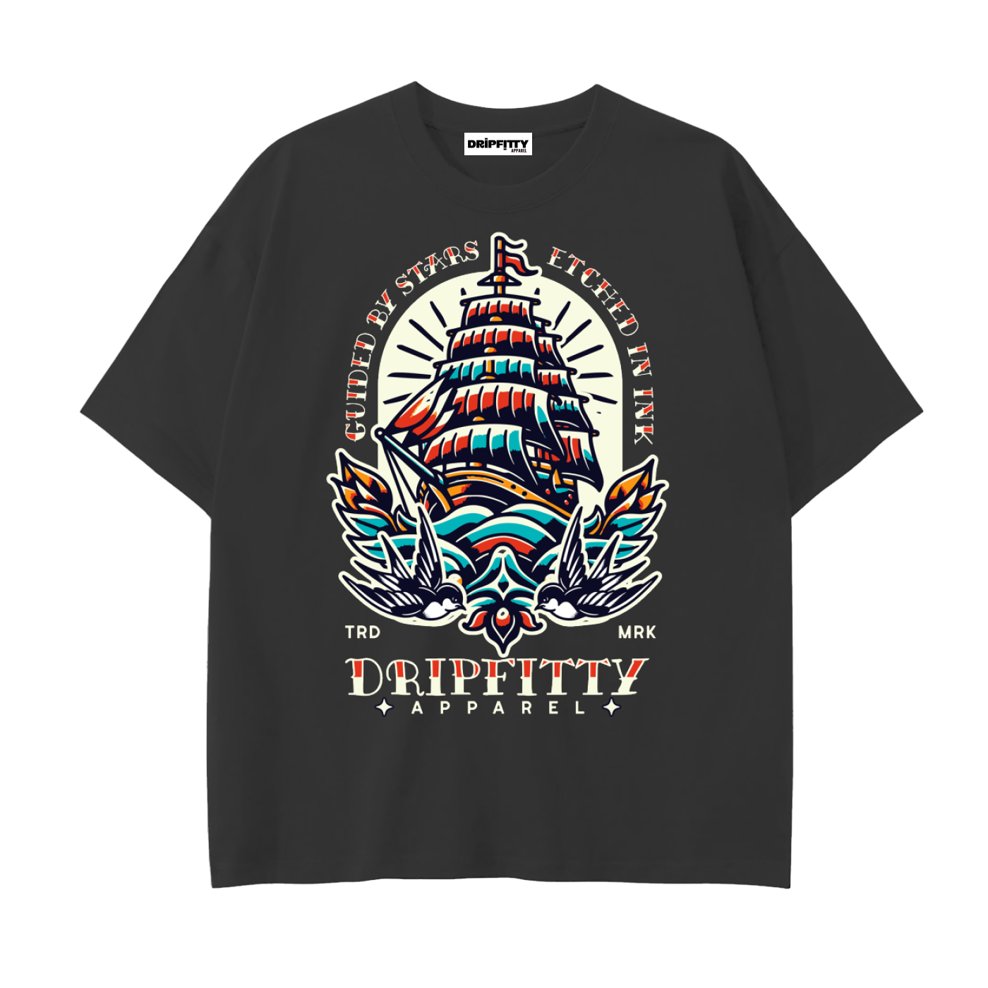 Etched in Ink - Drop Shoulder Cotton T-Shirt
