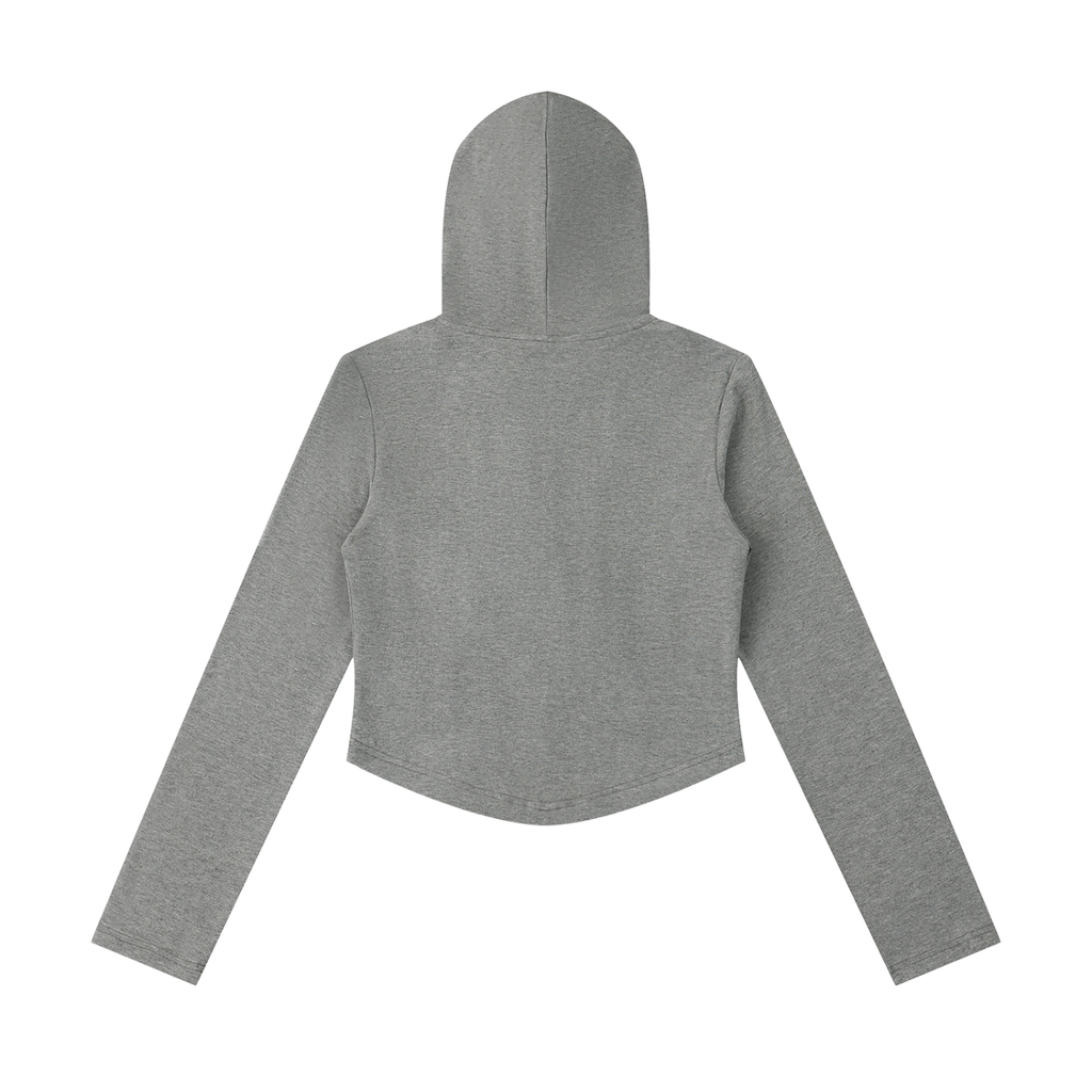 Holla Slimski - Women's Slim Cropped Full Zip Hoodie