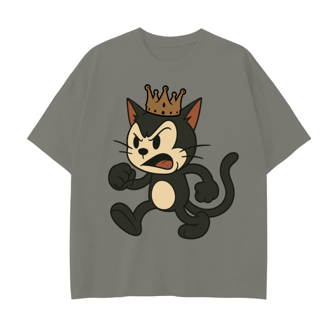 King Kitty - Drop Shoulder Cotton T-Shirt