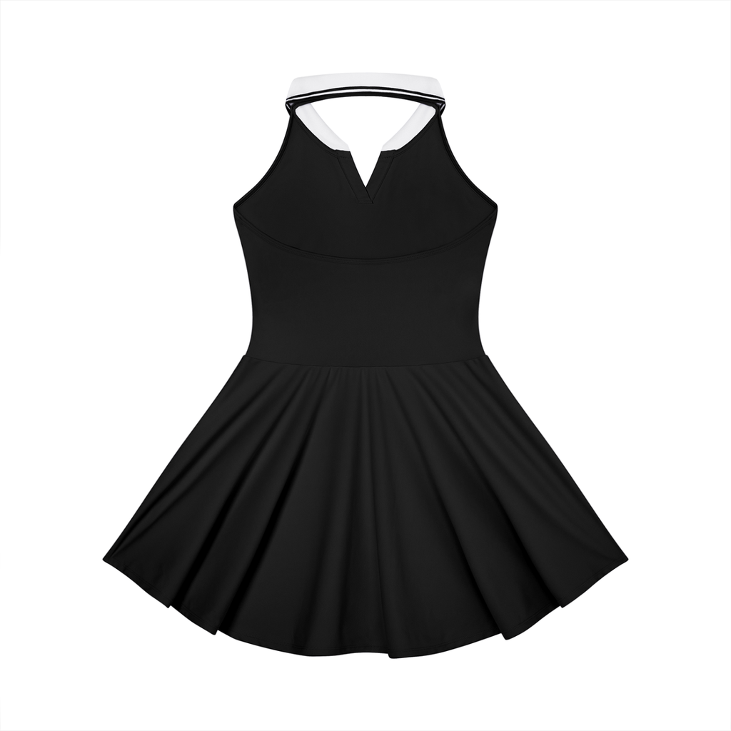 Stylin Vibes - Women's Collared Halter A-Line Tennis Dress
