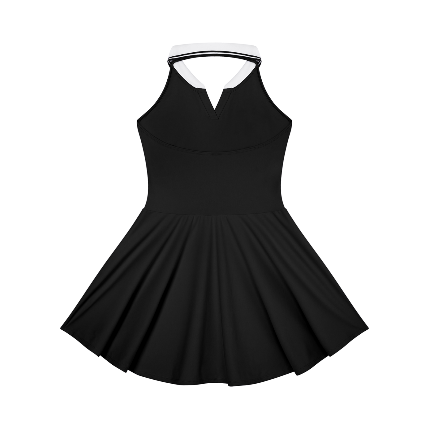 Stylin Vibes - Women's Collared Halter A-Line Tennis Dress