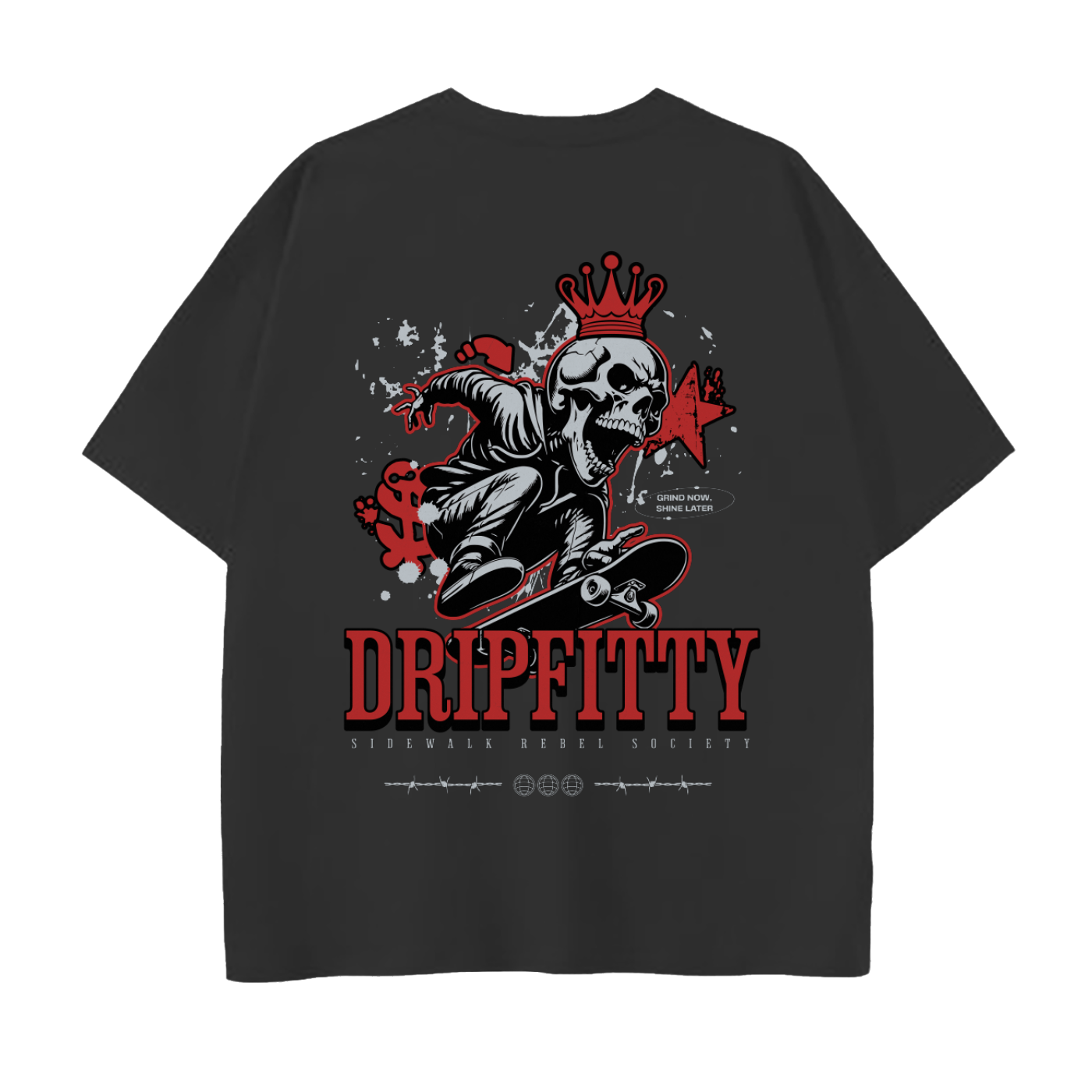 Sidewalk Rebel - Drop Shoulder Cotton T-Shirt