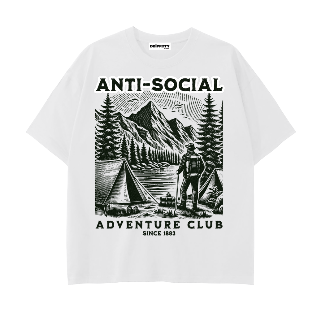 Anti-Social Adventure Club - Drop Shoulder Cotton T-Shirt