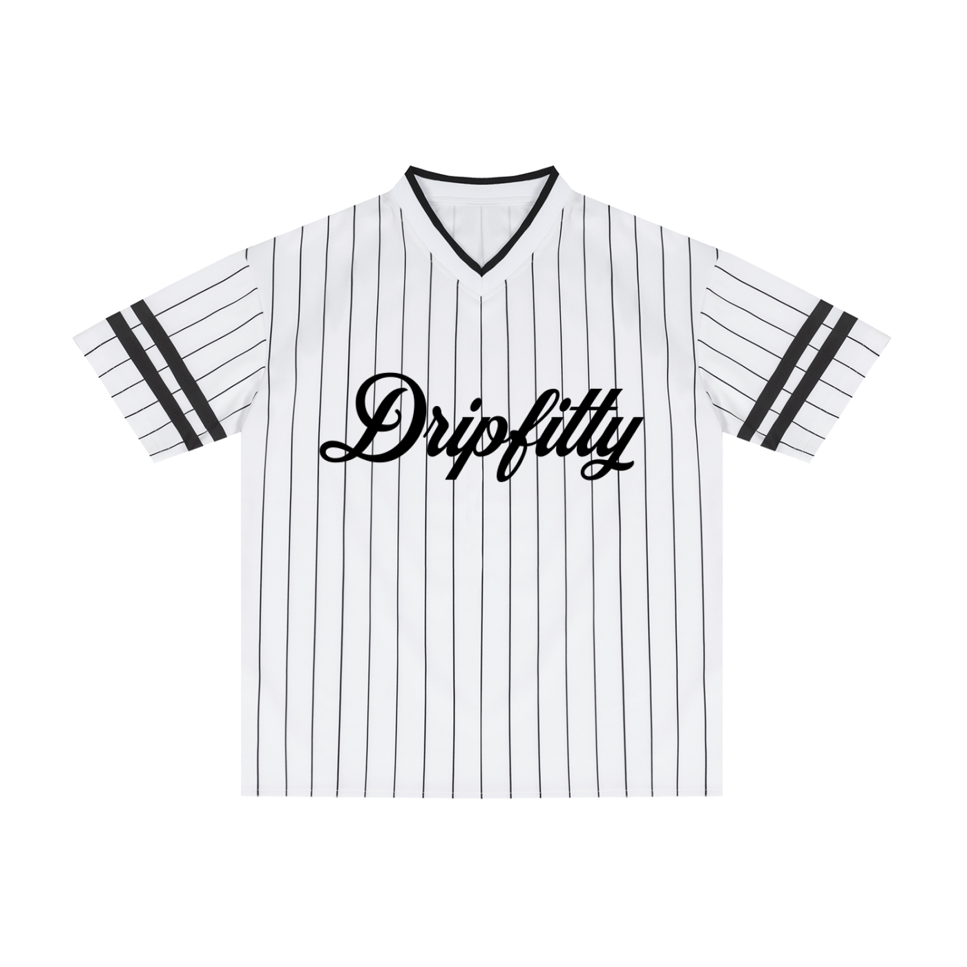 Bases Loaded - Unisex Striped Loose V-Neck T-Shirt