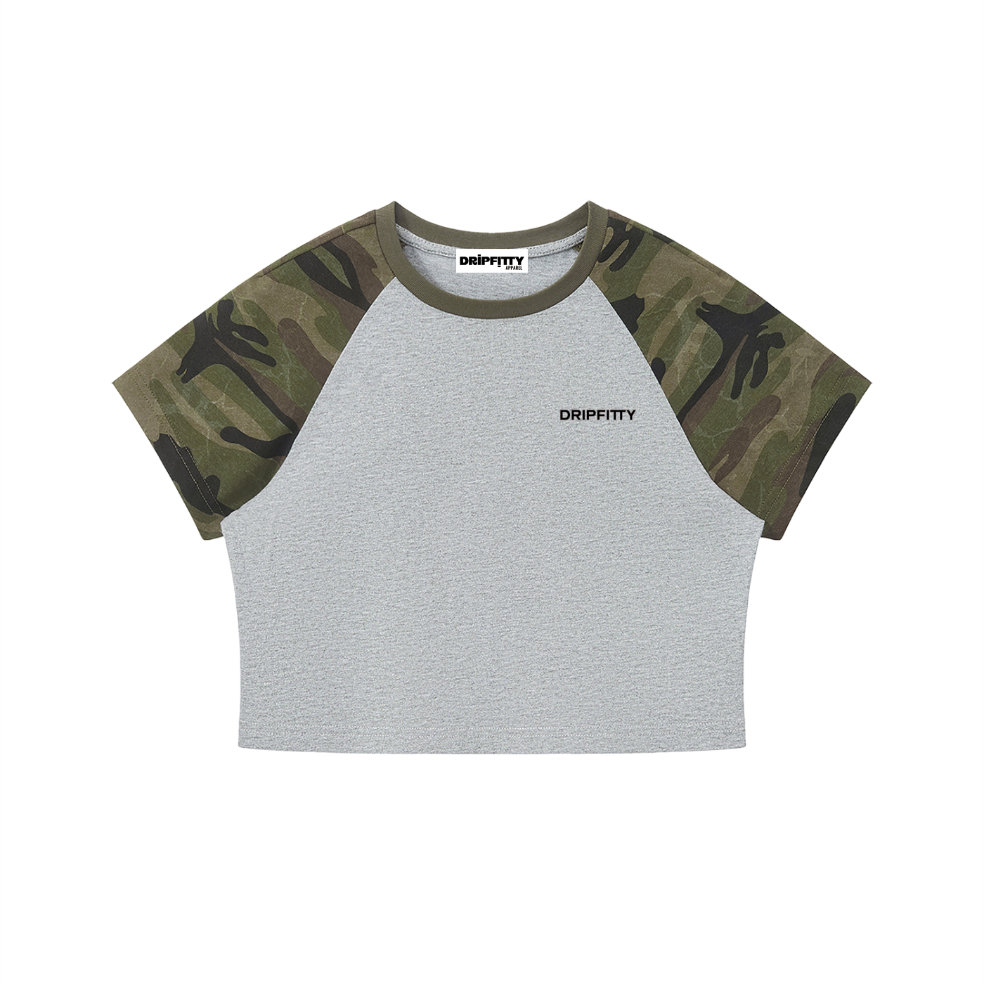 Hide N Seek Cropper - Women’s Camo Raglan Crop T-Shirt