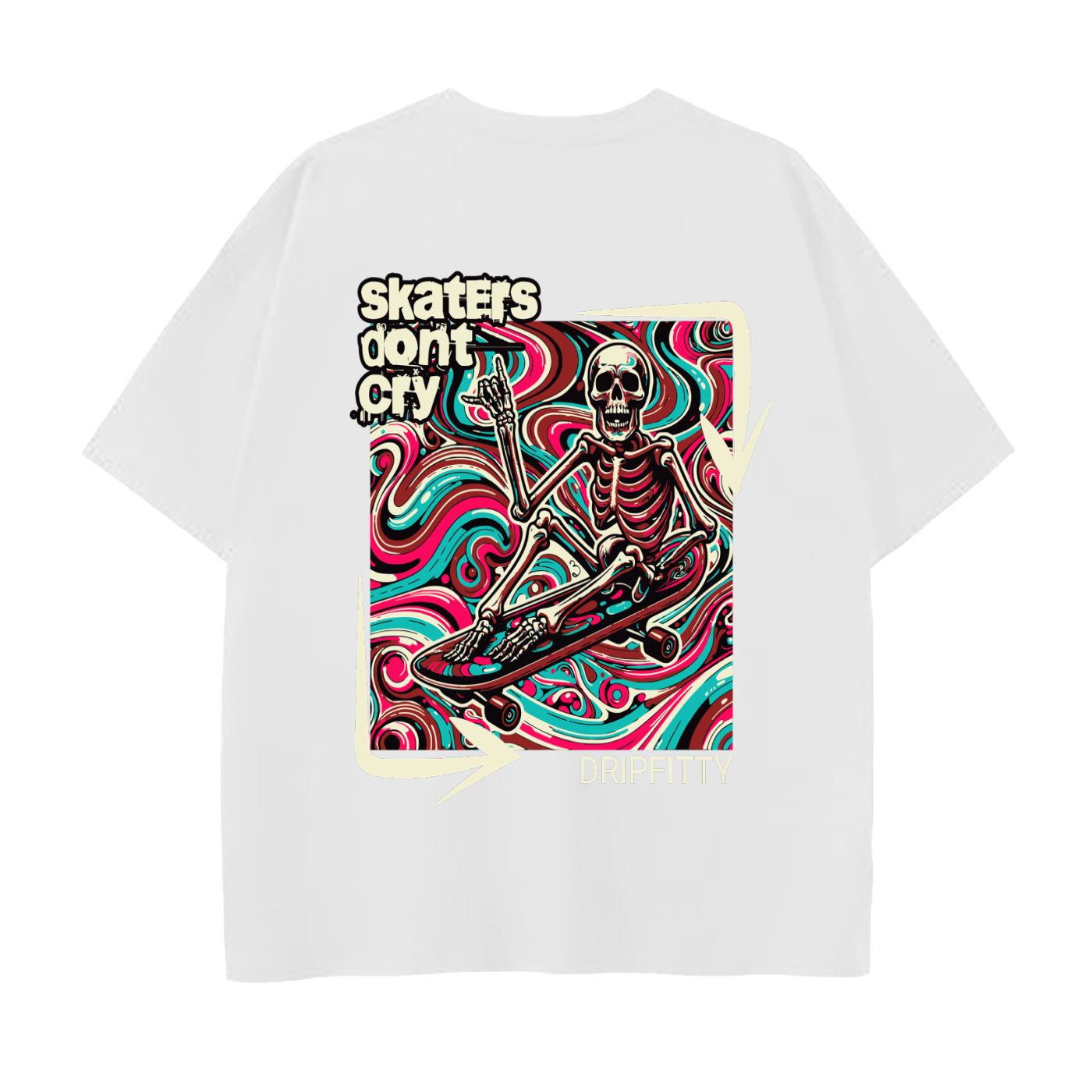 Skaters Don't Cry - Drop Shoulder Cotton T-Shirt
