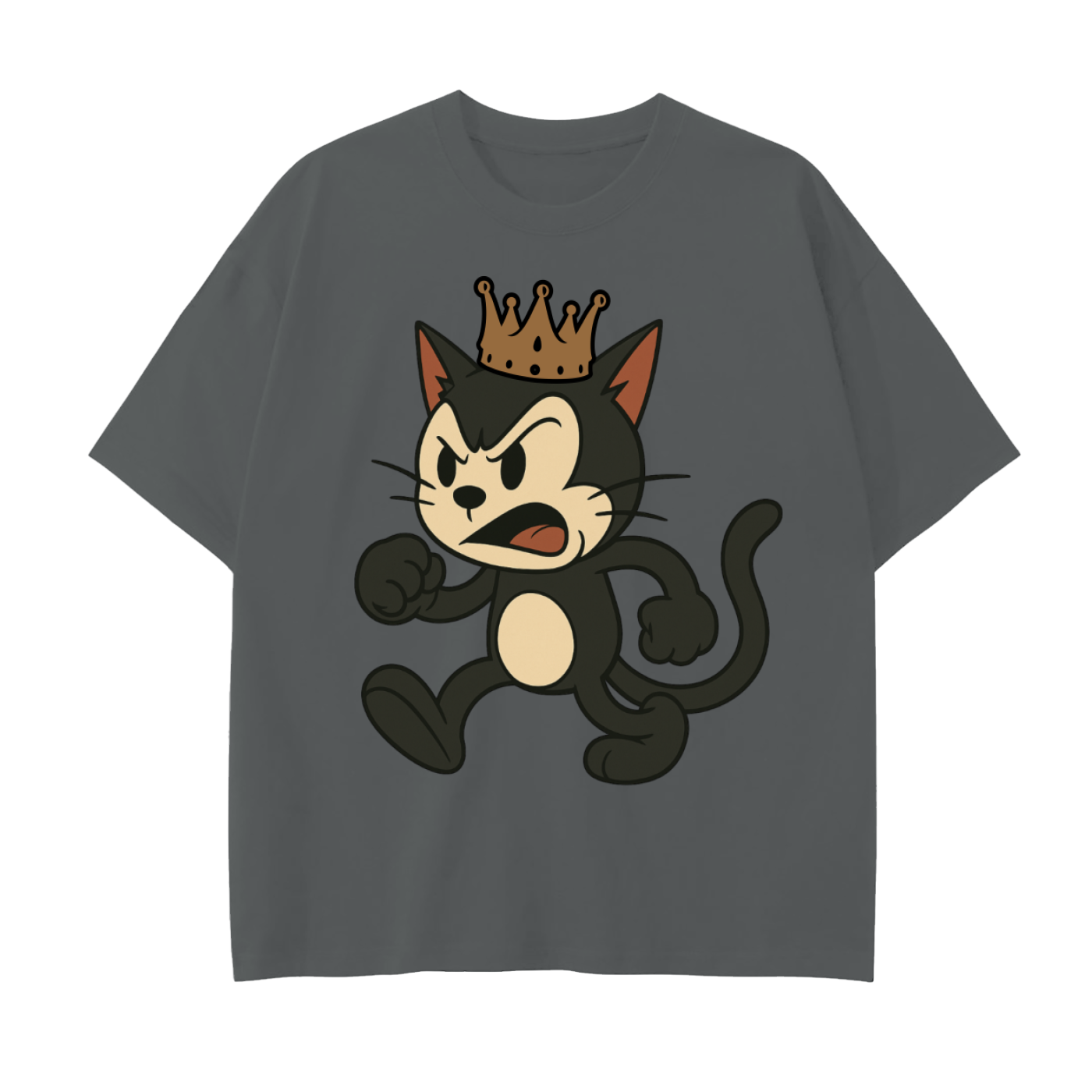 King Kitty - Drop Shoulder Cotton T-Shirt