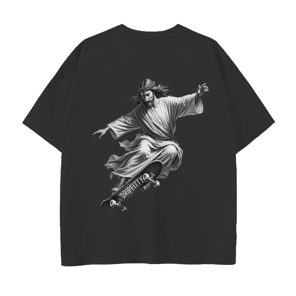 Jesus Never Bails - Drop Shoulder Cotton T-Shirt