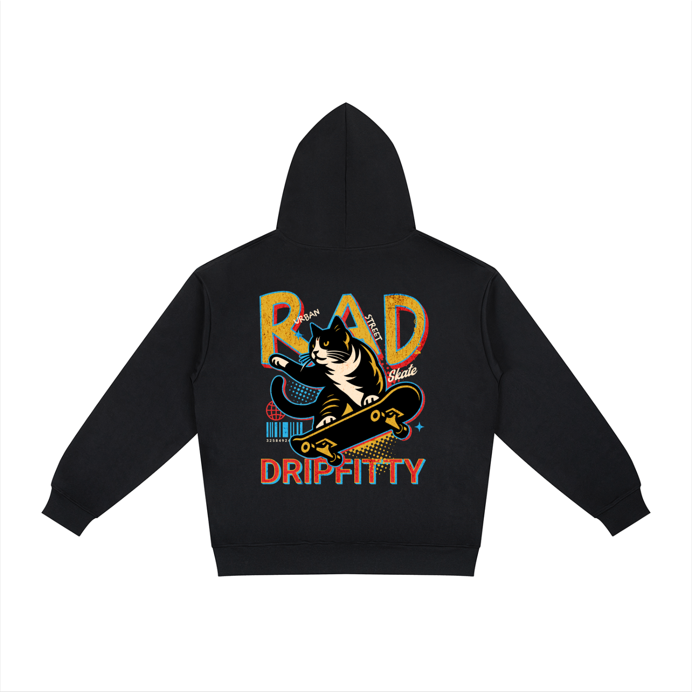 Super Skate Kitty -  Relaxed Fit Hoodie