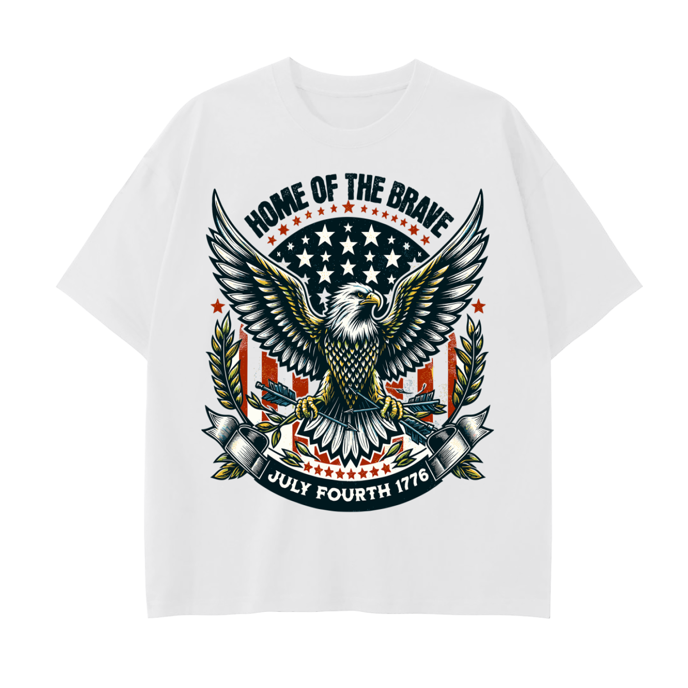 Home of the Brave  - Drop Shoulder Cotton T-Shirt
