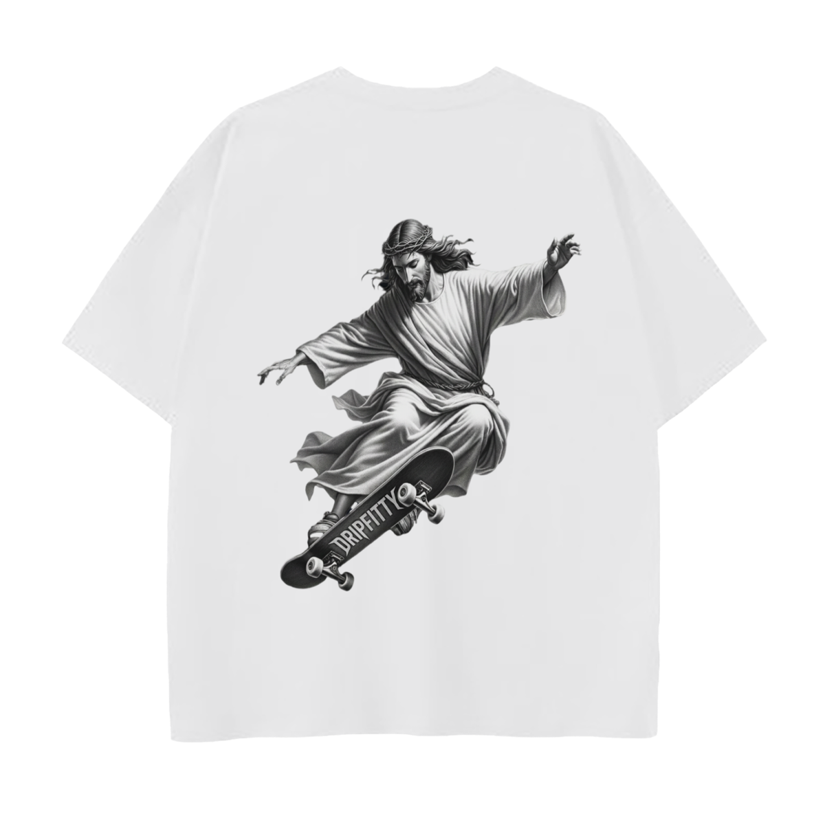 Jesus Never Bails - Drop Shoulder Cotton T-Shirt