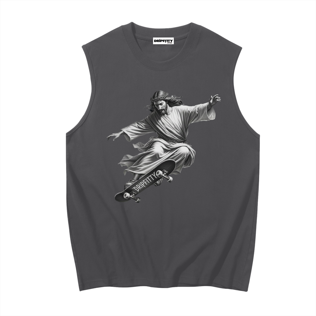 Jesus Saves. Skaters Shred - Men's Sleeveless Cotton Tank Top
