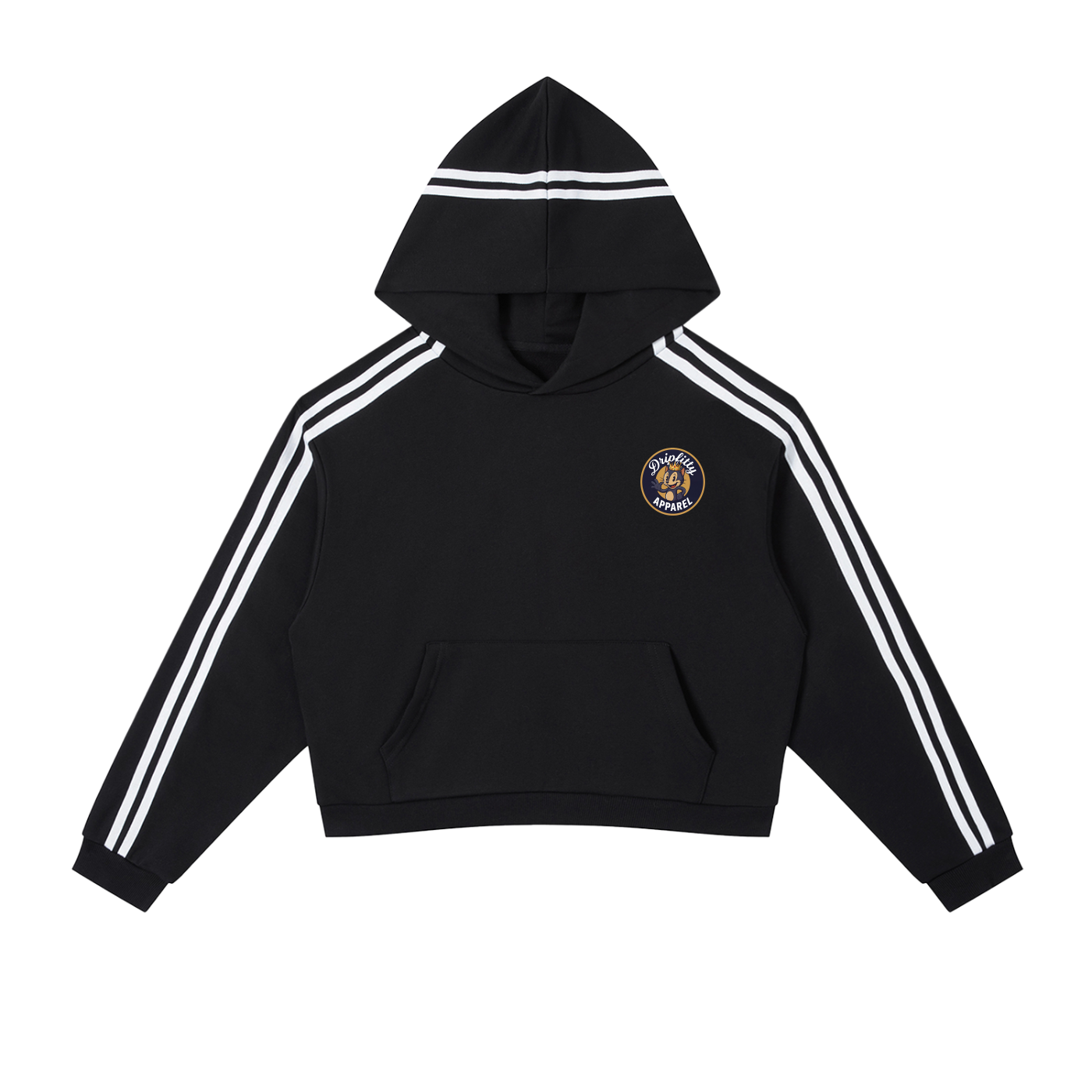 Sidewinder Cropper - Contrast Side Stripe Cropped Hoodie