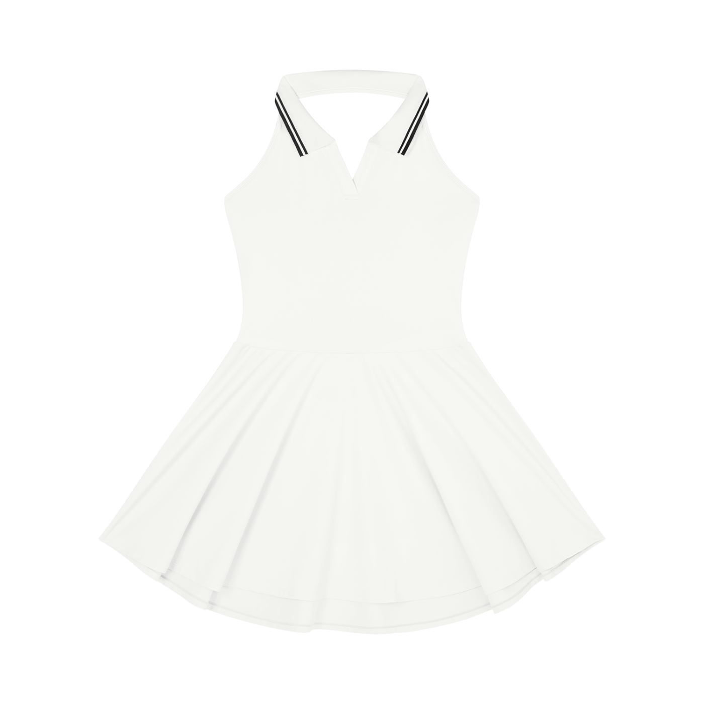 Stylin Vibes - Women's Collared Halter A-Line Tennis Dress