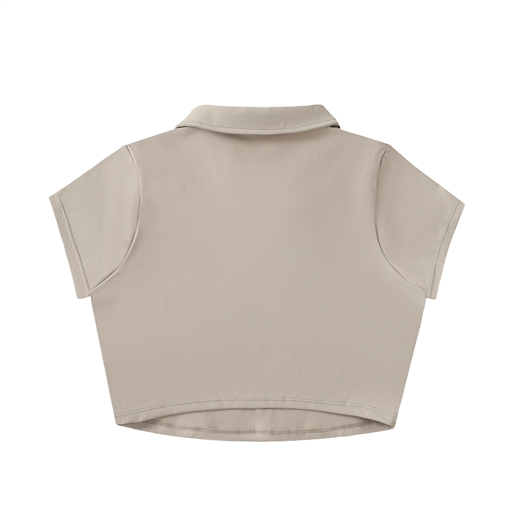 The Lapelly - V-Neck Lapel Crop Top