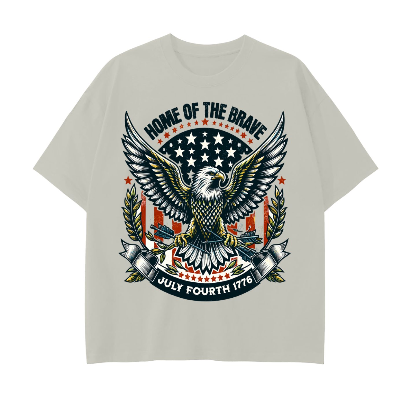 Home of the Brave  - Drop Shoulder Cotton T-Shirt