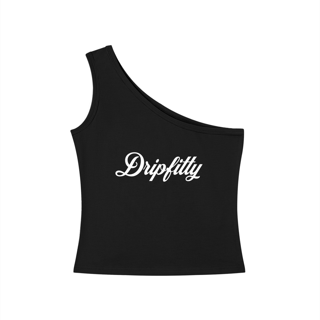 Dripfitty Slipfitty 1S - Women's One-Shoulder Crop T-Shirt