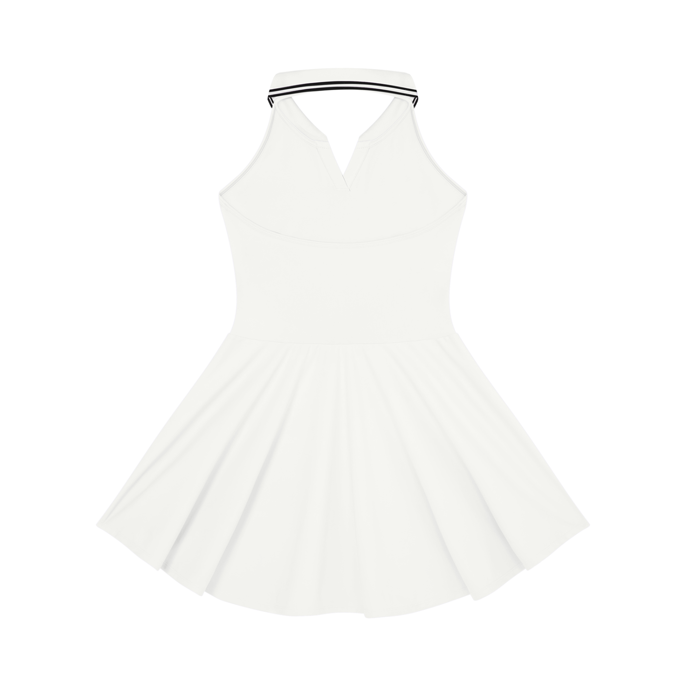 Stylin Vibes - Women's Collared Halter A-Line Tennis Dress