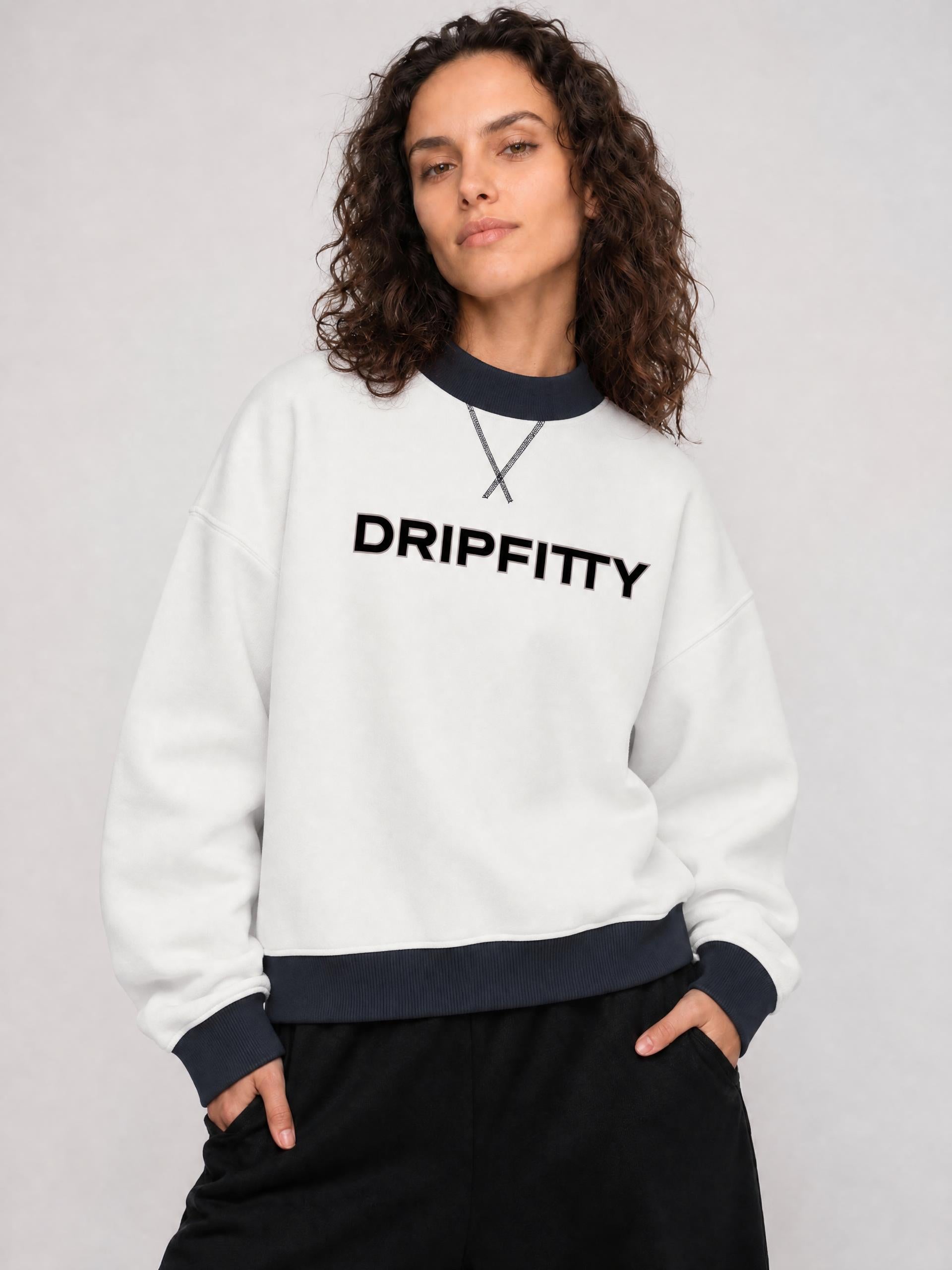 With Da Crew - Women’s Mock Neck Crewneck Sweatshirt