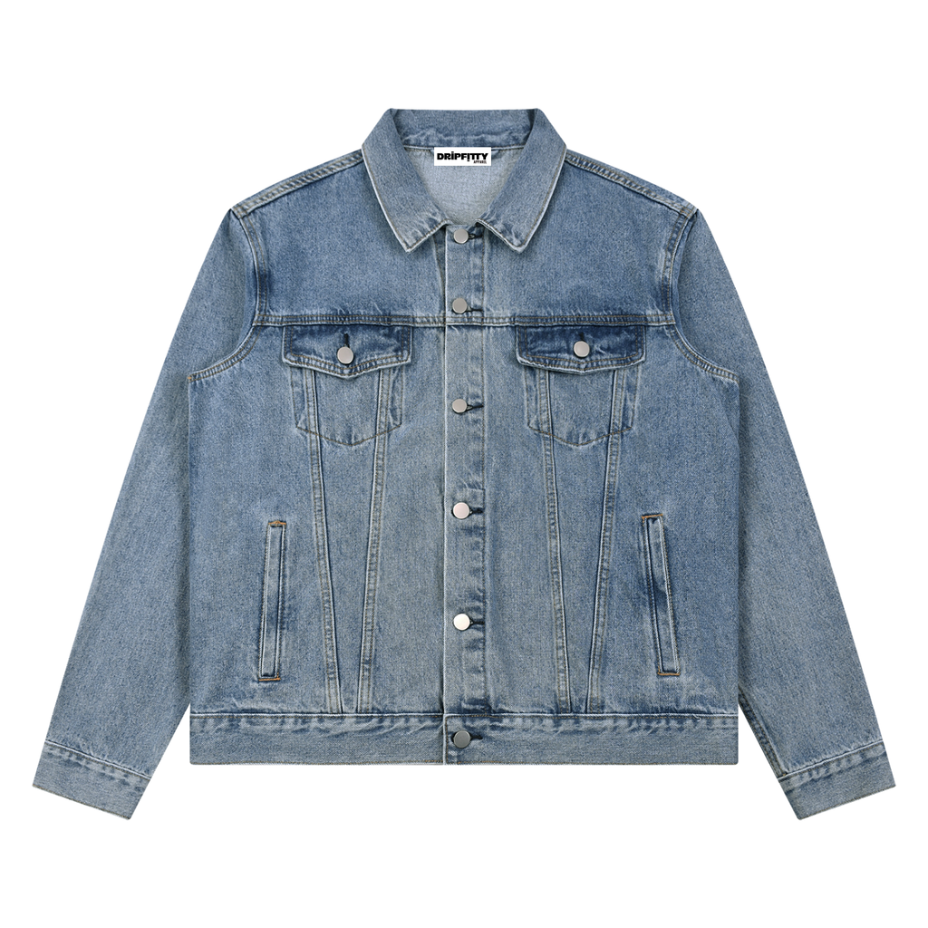 Dripfitty's Old Schooler - Denim Vintage Wash Denim Jacket