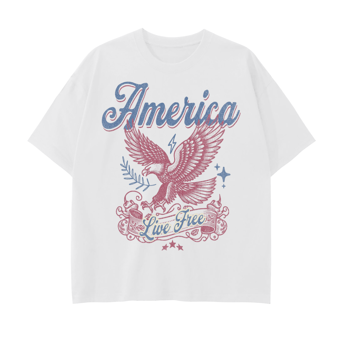 Simply America - Drop Shoulder Cotton T-Shirt