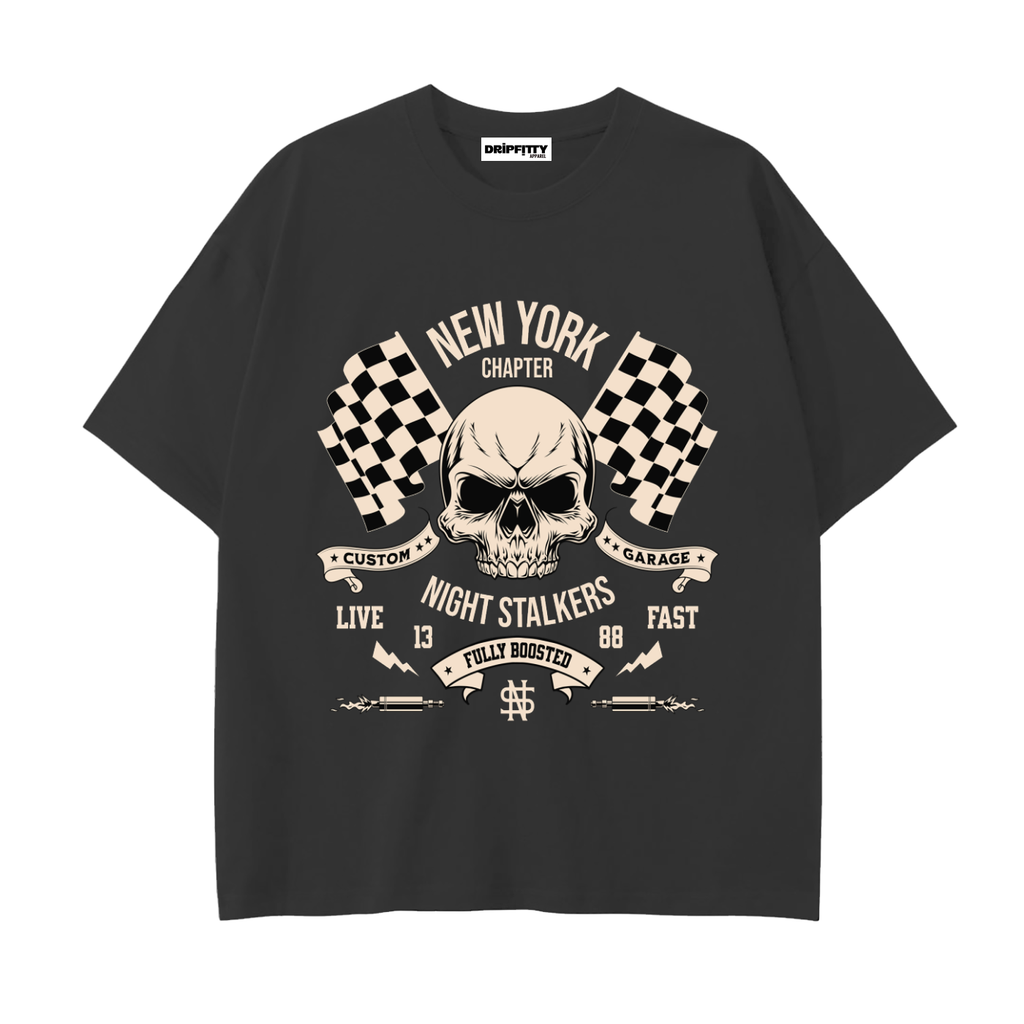 Night Stalker NYC - Drop Shoulder Cotton T-Shirt