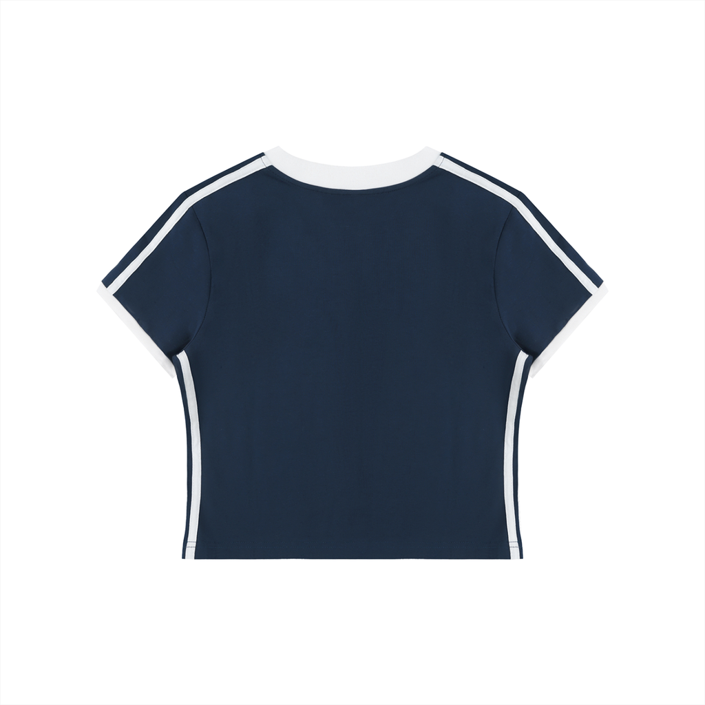 Retro Rewinder - Women's Retro Binding V-Neck Crop T-Shirt