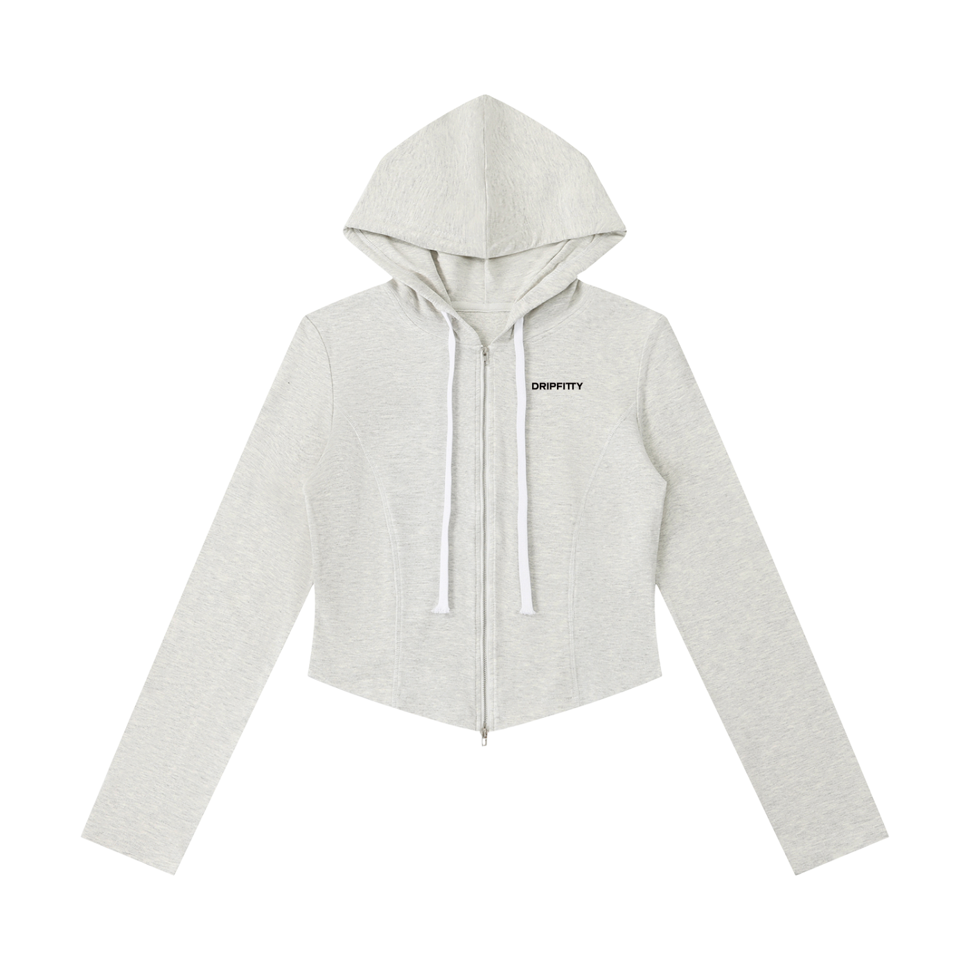 Holla Slimski - Women's Slim Cropped Full Zip Hoodie
